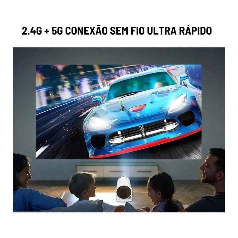 Projetor WiFi Portátil 4K HD!